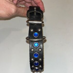 Dog Collar hand tooled studded and rhinestone